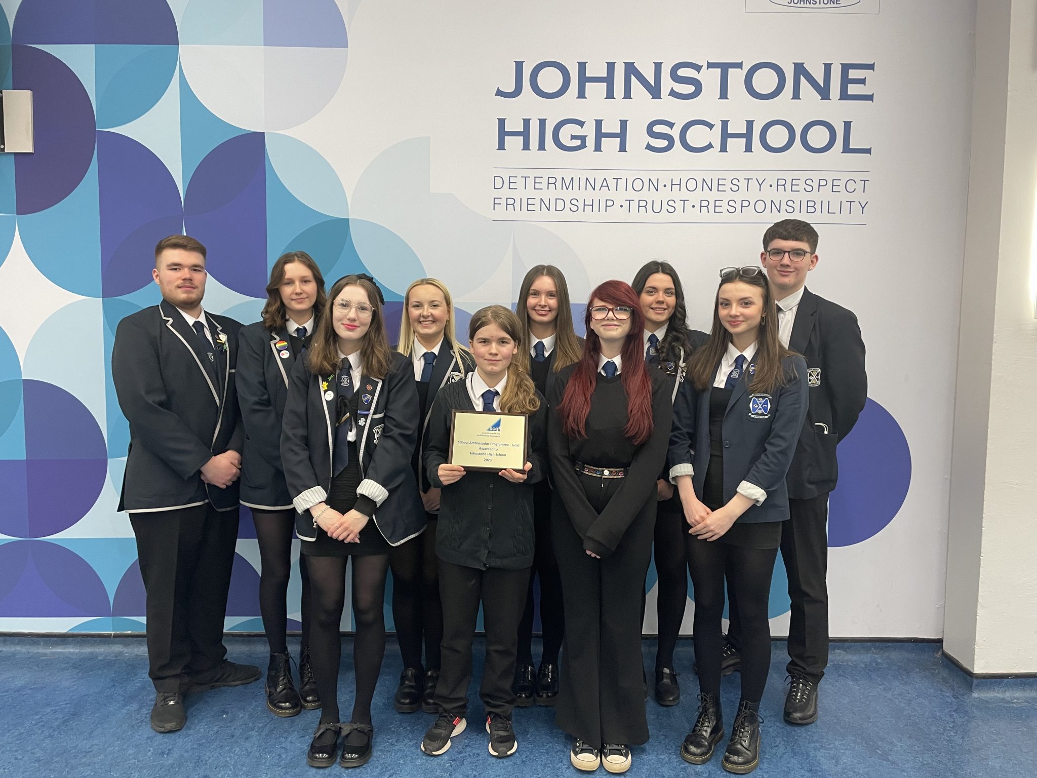 Johnstone High School are celebrating after winning gold Renfrewshire