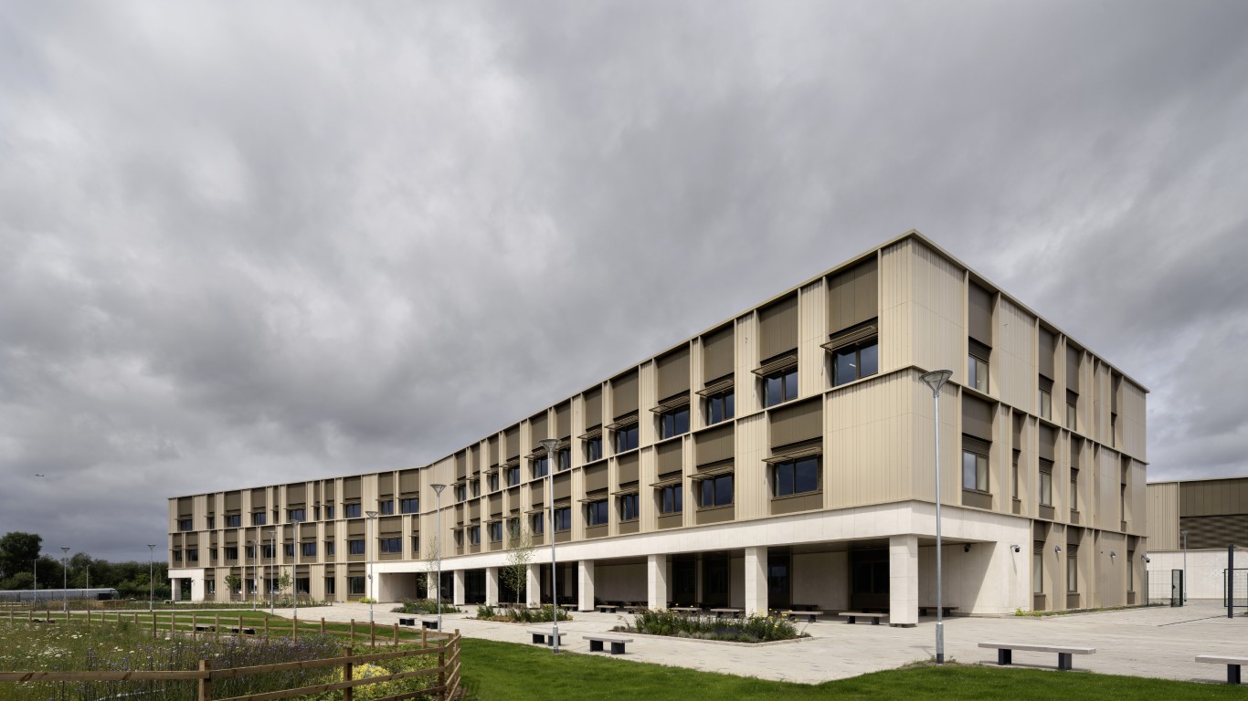 Pupil entrance at the new Paisley Grammar School Community Campus