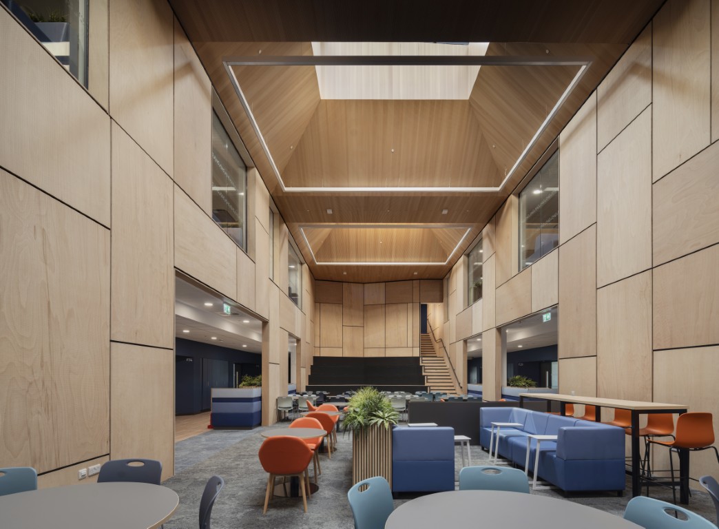 Literacy Learning Plaza inside the new Paisley Grammar School Community Campus