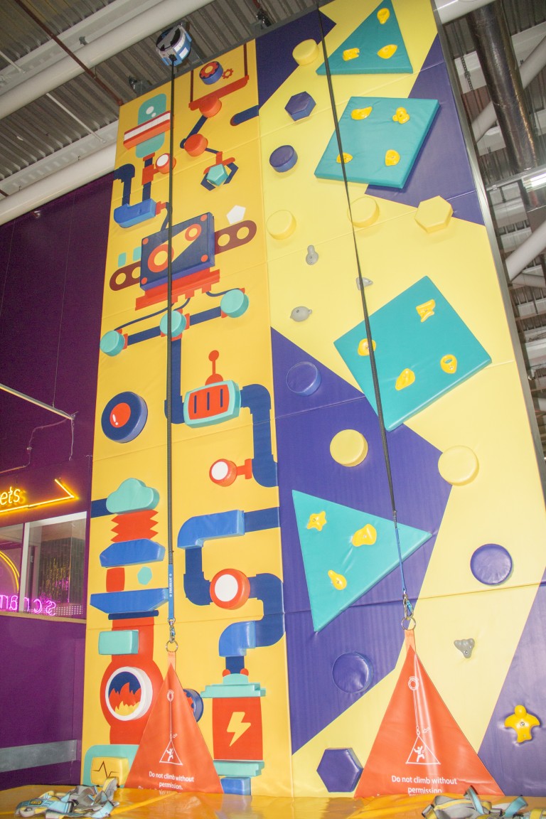 Climbing wall at SuperPark Glasgow