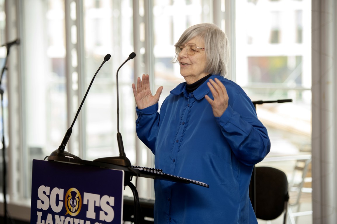 Sheena Wellington at the Scots Language Awards
