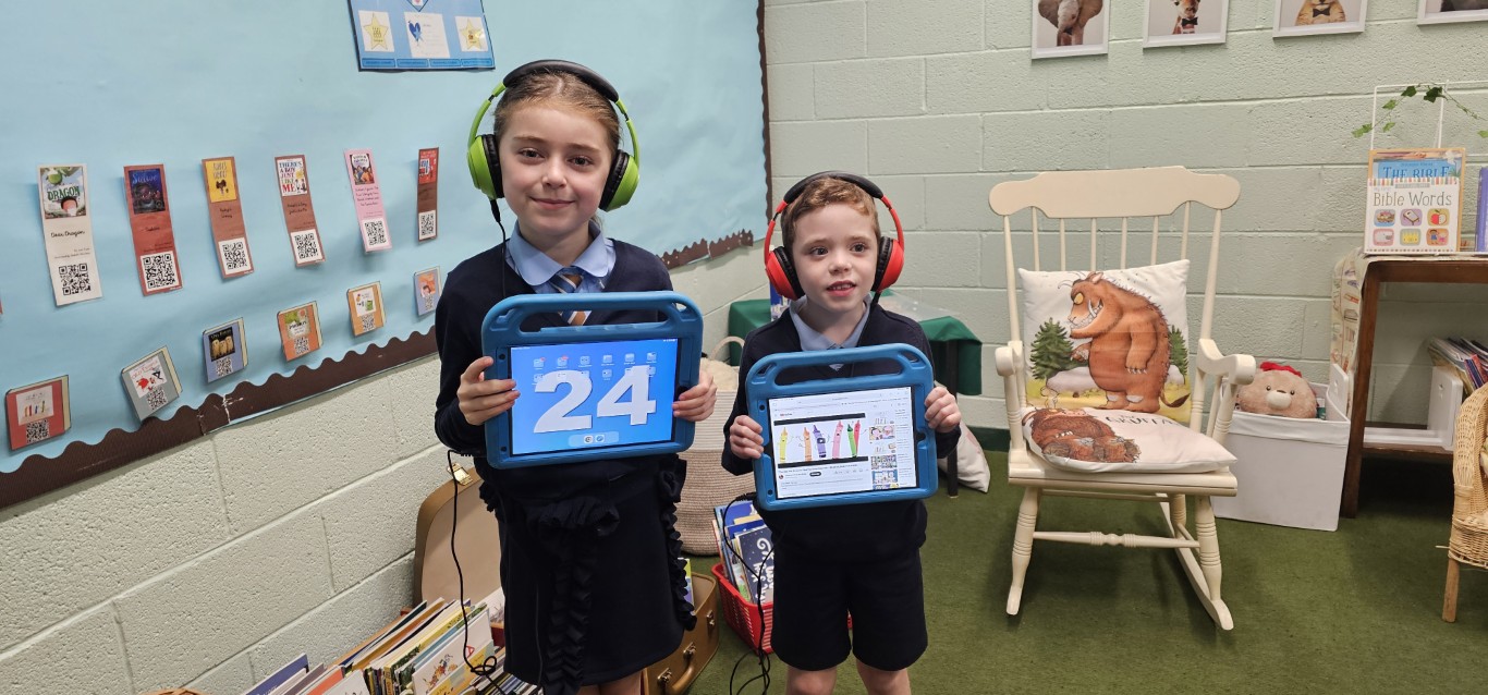 Pupils at St Anne's Primary School using digital technology