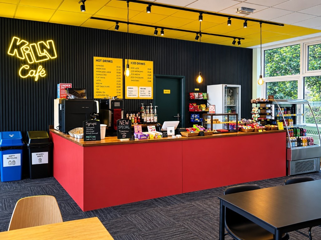 The café bar at The Kiln Creative Learning Hub in Paisley