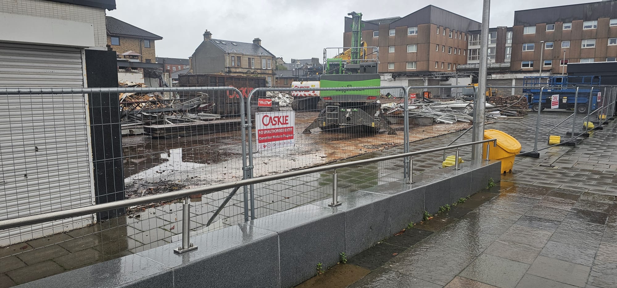 The former Presto and Safeway supermarket site at Houston Court in Johnstone following demolition